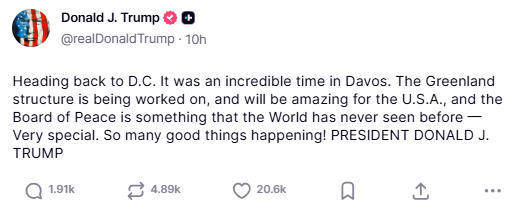 79岁的特朗普生气了,达沃斯后,狂发80条帖子…